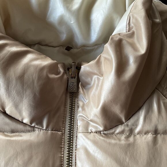 Tommy Bahama Duck Down Puffer Vest Womens Small Beige Cream Reversible Zip - Picture 11 of 11